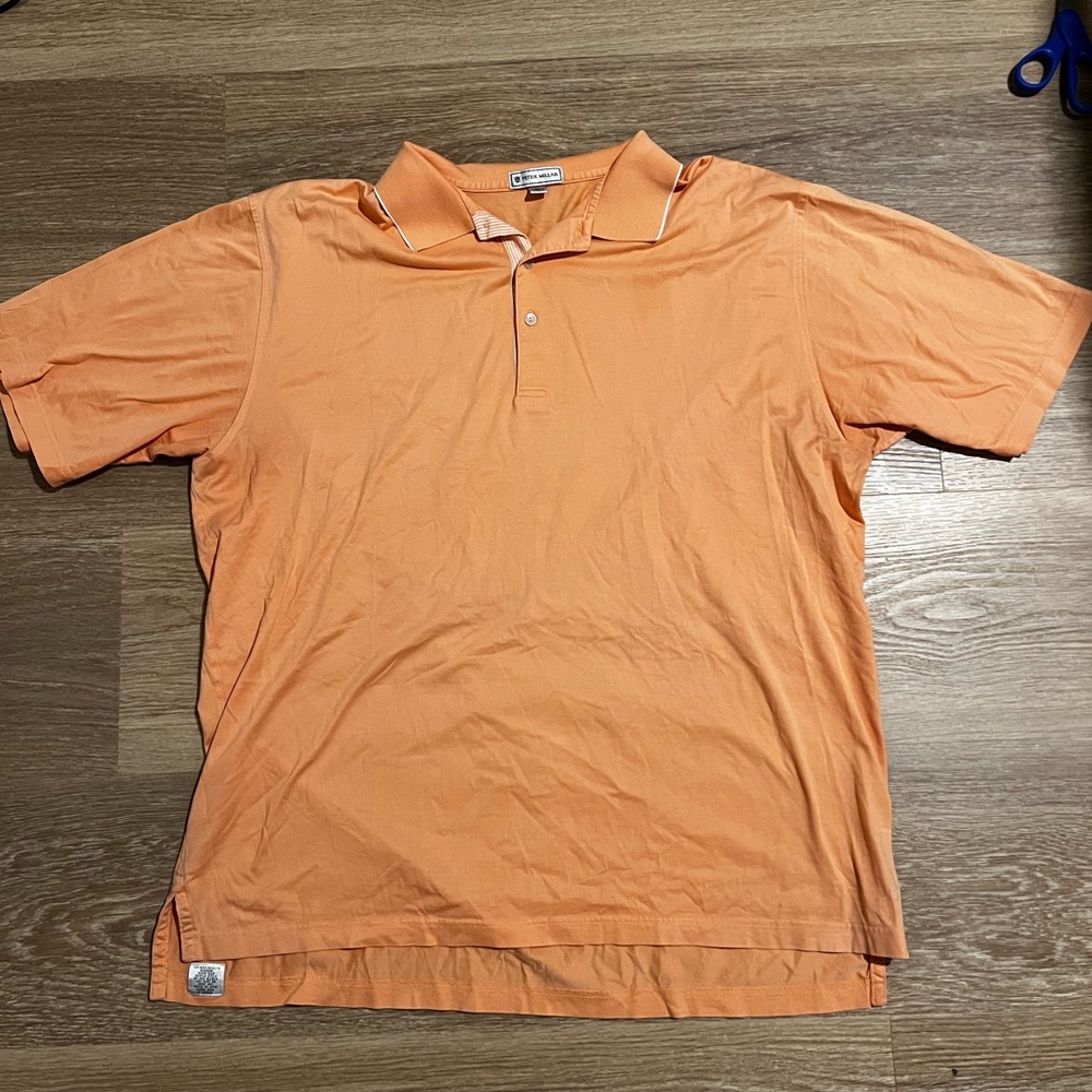 Peter Millar Men’s Orange‎ Polo Short Sleeve Shirt Size XL